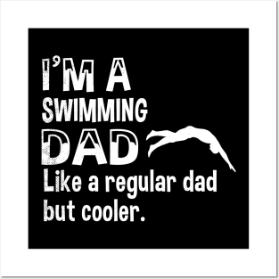 Swimming Funny dad definition theme with silhouette art Posters and Art